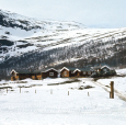 Prinsehytta i Sikkilsdalen, Jotunheimen (1974).  Foto: Svein Hammerstad, Scanpix 